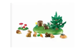 Jsf6 Playmobil 6264 Small Woodland Animals Set With Tree Mushroom New In Bag Clst/jsf6