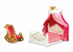 6302 Playmobil Nip Princess Castle Royal Canopy Bed And Rocking Chair