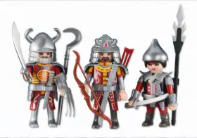 6326 Playmobil Red Asian Knights 3 Dragon Samurai Soldiers Fighter Add-on Sealed