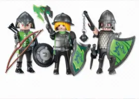 6383 Playmobil Three Wolf Knights New Add-on Package Rare Hard To Find