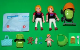 6447 Playmobil Complete Pregnant Mother And Baby Stroller Carrier Accessories