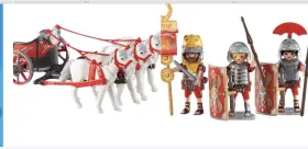 6496-6490 Playmobil Roman Chariot Quadriga 6496 And 3 Soldiers 6490 New Retired