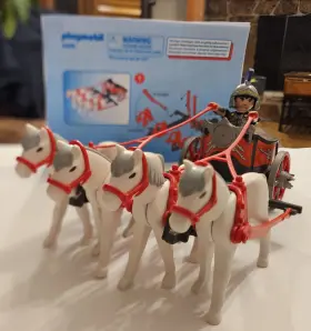 6496 Playmobil Rome Roman Quadriga 4 Horse Chariot Add-on Set 99% Complete Bonus
