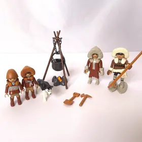 6559 Playmobil Eskimo Family Kids Husky Dog Tools Campfire Arctic Complete