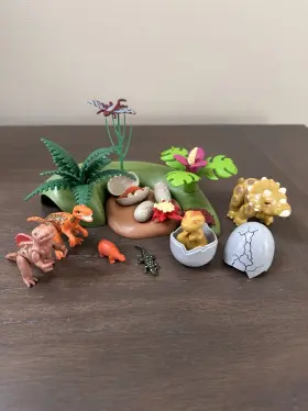 7368 Playmobil 6597 Add-on Dino Baby In Nest Dinosaurs Complete