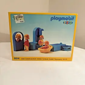 6614 Playmobil 1.2.3 Bathroom Set 1991 Open Box But Complete Parts Sealed Bags