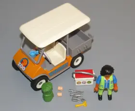 6636 Playmobil City Life Zoo Keeper Cart With Figure Cooler - Incomplete