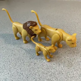 Playmobil 6642 Lion Family Lot Male Dad Mom And Baby Cub - Zoo Safari Wildlife #6642