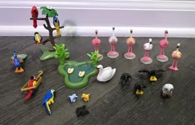 6653 Playmobil Lot Bird Figures Zoo Farm Parrot Toucan Flamingo Swan Crow