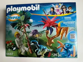 6687 Playmobil Super 4 Lost Island Alien Raptor With Explorer/scientist Nib