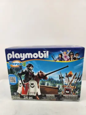 6696 Playmobil Jousting Knight Super 4 Horse Weapons Barrier New 2014