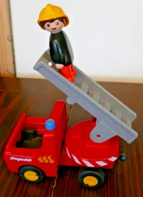 6716 Playmobil 1-2-3 Fire Engine Complete Excellent Condition