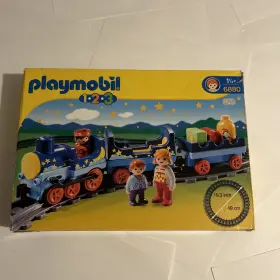 6880 Playmobil 123 Starry Night Train Set Tracks Figures Vintage 1990 Complete