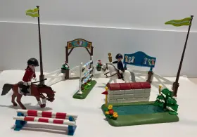 6930 Playmobil Country Horse Show Jumping Playset - Almost Complete
