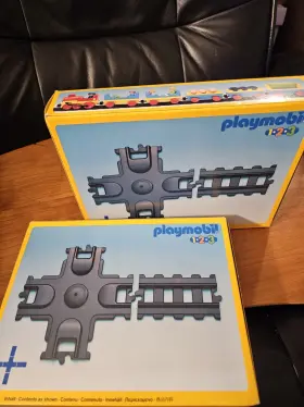 6952 Playmobil 123 Train Track Vintage 1991 Set Of 2 New