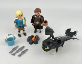 70040 Playmobil How To Train Your Dragon Hiccup Astrid Baby Incomplete