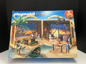 70150 Playmobil Take Along Pirate Island Box Pirates Skeleton Boat Treasure