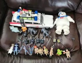 70170 Playmobil Lot Ghostbusters Playset Ecto 1/hotdog Stand/slimer/marshmallow Man