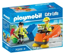 70203 Playmobil Street Sweeper Modern City Life Action Service Vehicle New
