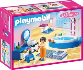 70211  Playmobil Dollhouse Furnished Bathroom For Children Ages 4
