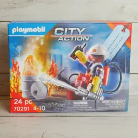 70291 Playmobil City Action Fire Rescue Building 24 Pc Set New