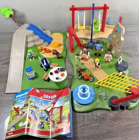 70328 Playmobil City Life Playground Set #70328 Swings Skate Park Incomplete