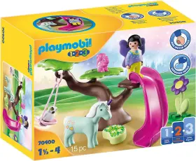 70400 Playmobil Fairy Playground Toy Set With Unicorn Owl And Squirrel For Toddlers