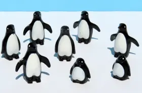 7041 Playmobil Set Of 8 Penguins 6 Large 2 Small - Zoo Wild Animals Add-ons