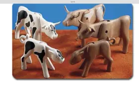 7042 Playmobil 3 Cows And 2 Calves Complete Farm Set With Extra Milk Cans