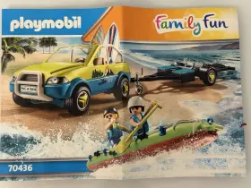 70436 Playmobil Family Fun Beach Car With Canoe Trailer No Box