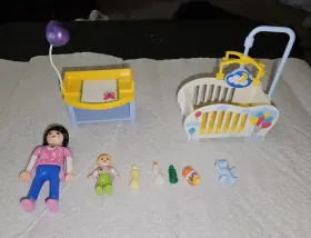 70531 Playmobil Nursery Baby Carry Case Crib Mobile Changing Table New