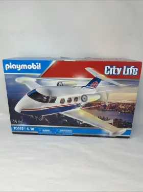 70533 Playmobil City Life Private Jet Plane 45pc Playset Exclusive New Open Box