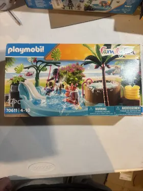 70611 Playmobil Childrens Pool With Whirlpool Slide Swing New 2021