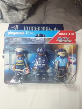 Jd704 Playmobil 70669 New Sealed City Action Police Team 18 Pc