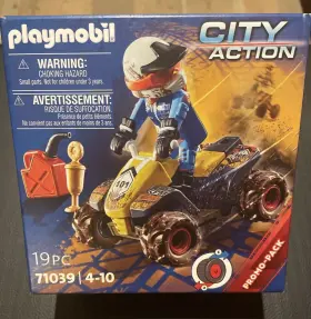 71039 Playmobil City Action Racing Quad New Retired Promo Pack Pull Back Racer
