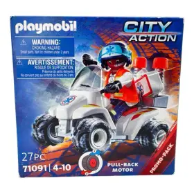 71091 Playmobil City Pull-back Motor Ambulance Quad African American Paramedic