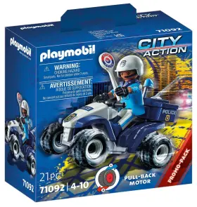 71092 Playmobil City Action Police Quad With Pullback Motor Toy For Children Ag