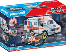 71232 Playmobil City Life Buildable Hospital Ambulance With Sound - Damaged Box