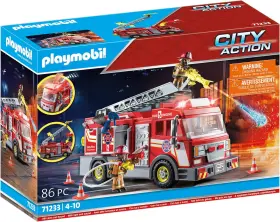 71233 Playmobil Fire Truck With Accessories And 2 Figures