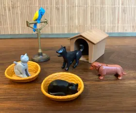 7133 Playmobil Vintage Family Pets #7133 - Dogs Cats Parrot Domestic Animals