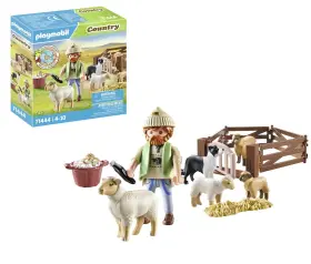 71444 Playmobil Country Young Shepherd With Flock Of Sheep A Border Colli