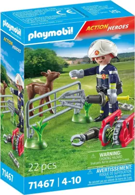 71467 Playmobil Action Heroes Firefighting Mission Animal Rescue Thrilling Ac