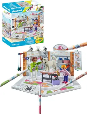71514 Playmobil Color Dog Salon Building Toy Set New Gift
