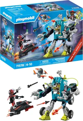 71578 Playmobil Robot Vs. Flight Glider Action Figures And Accessories Set 96-pieces