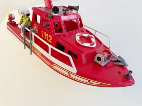 71598 Playmobil Action Heroes Fire Rescue Boat Bath Toy With Motor