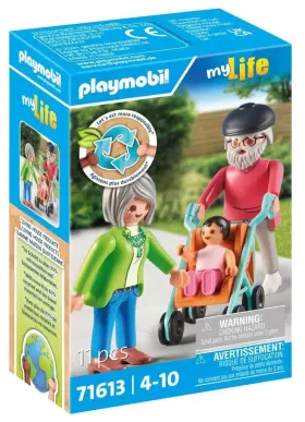 71613 Playmobil My Life Grandparents With Baby 11 Pcs Toy Building Kit