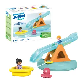 71687 Playmobil Junior Aqua Badeinsel Mit Wasserrutsche Nachhaltiges Spielzeug F R