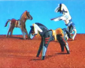 7173 Playmobil Warrior Horses 3 Western Painted Vintage Rare Retired New Sealed