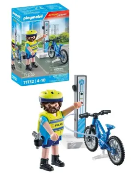 71732 Playmobil Action Heroes Police Bike Patrol 15 Pcs Toy Building Kit