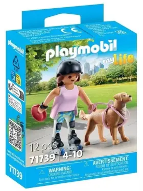 71739 Playmobil My Life Inline Skater With Retriever 12 Pcs Toy Building Kit